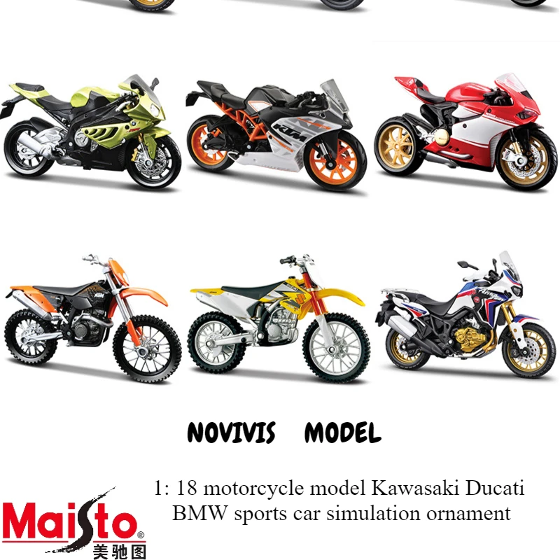 

Maisto 1:18 Kawasaki Ducati BMW Motorcycle Models - Alloy Die-Cast Superbike Collection for Adults & Collectors Gift
