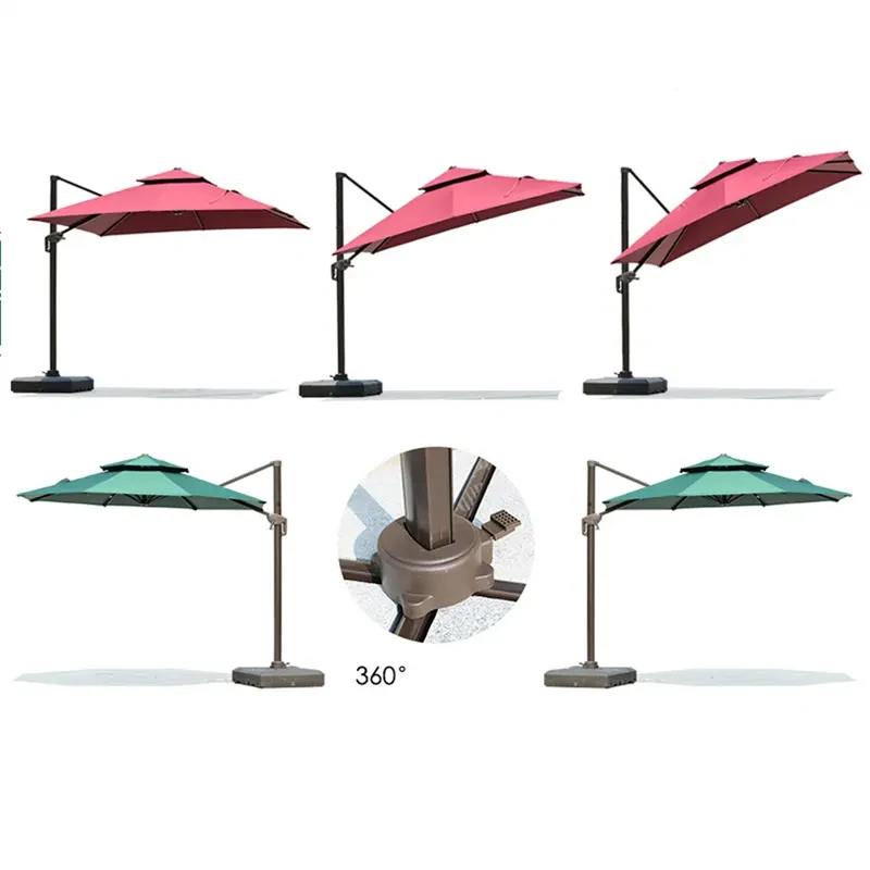 Deluxe 3x3m seitlicher freitragender Sonnenschirm