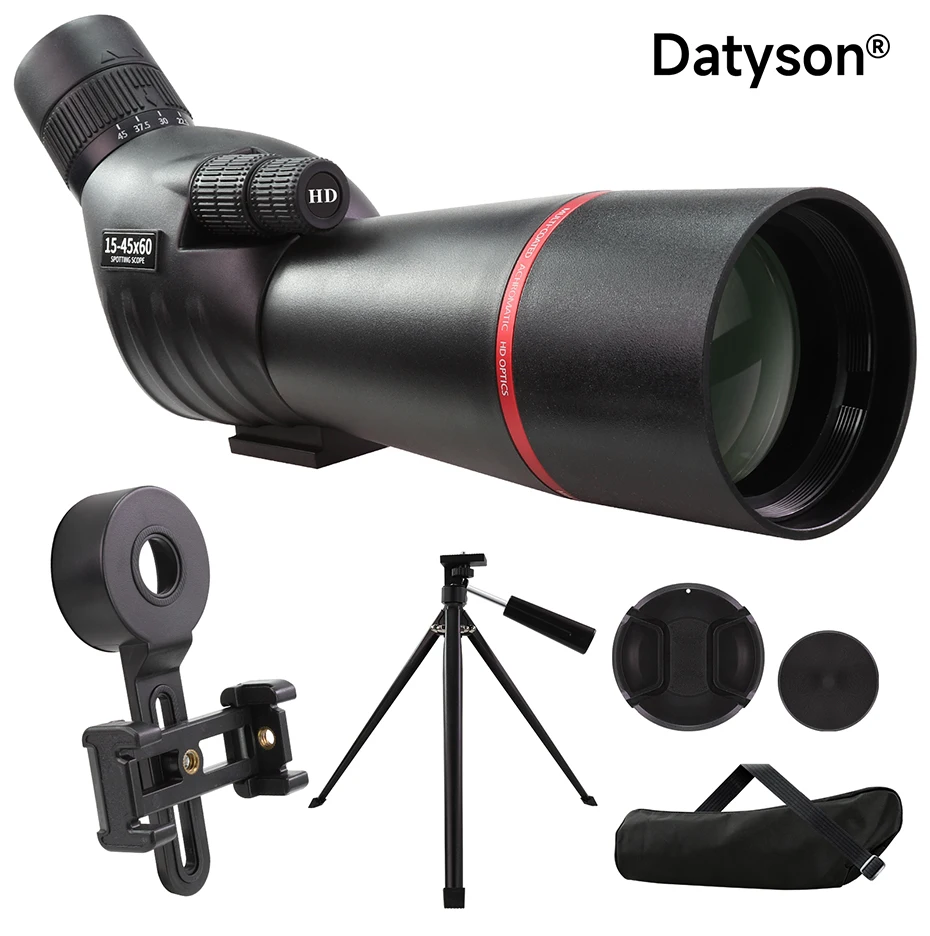Datyson 15-45x60 Angled Spotting Scope – BAK4-Prisma FMC grünbeschichtetes Monokular-Teleskop für Vogelbeobachtung & Zielschießen – Detail 11