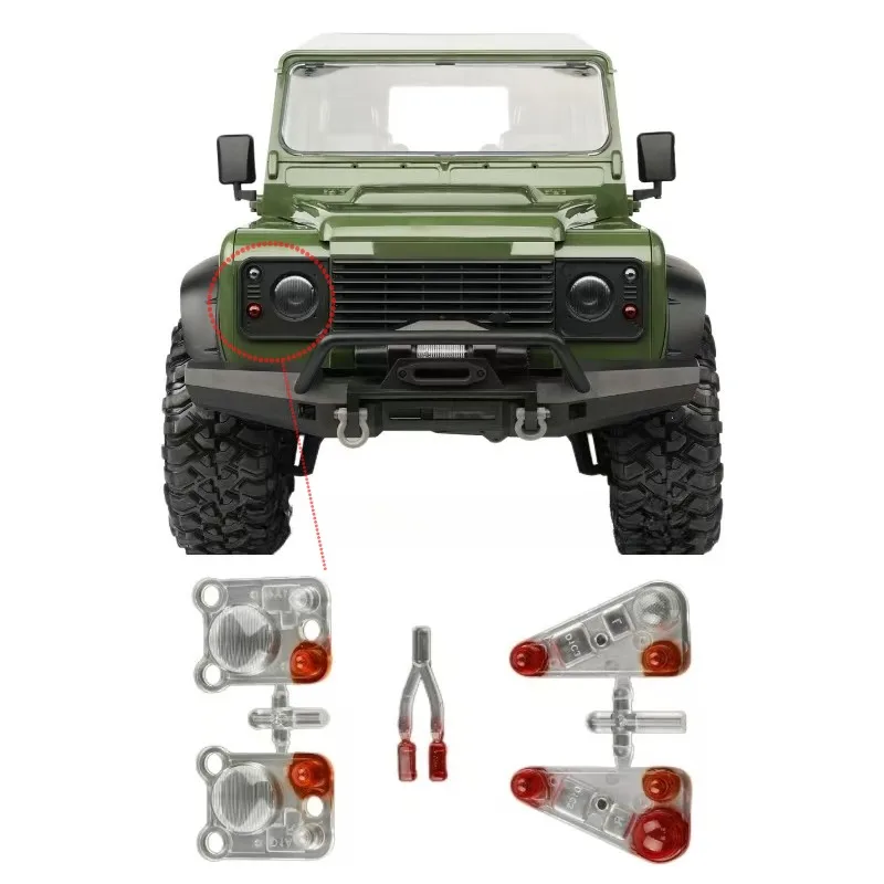 RC Car with spray-painted headlight and taillight lens colored version for RC Crawler RD110 RD90 TRX4 #RD001 Parts
