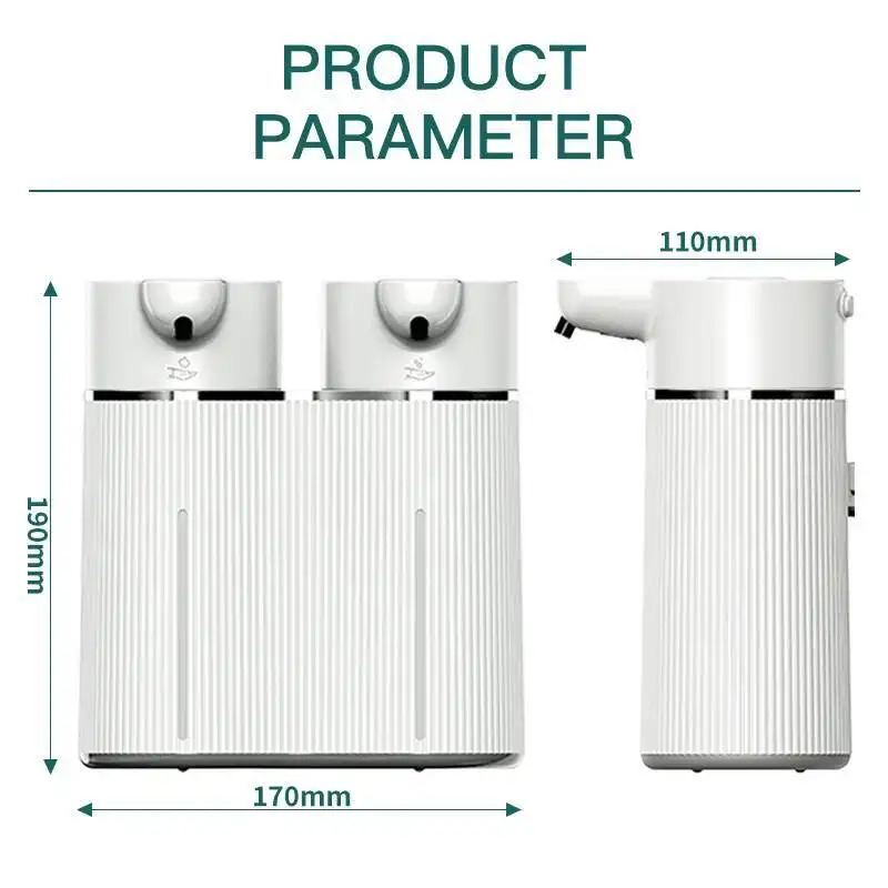 Double-Head Touchless Foam/Gel Infrared Induction Electric Automatic Senor Soap Dispenser Wall-Mounted Hand Washing Pump Machine