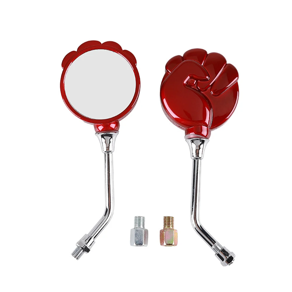 1 Pair Motorcycle Rearview Mirror Aluminum Alloy Handlebar Mount Retro Round Side View Mirror For Street Bike Scooter