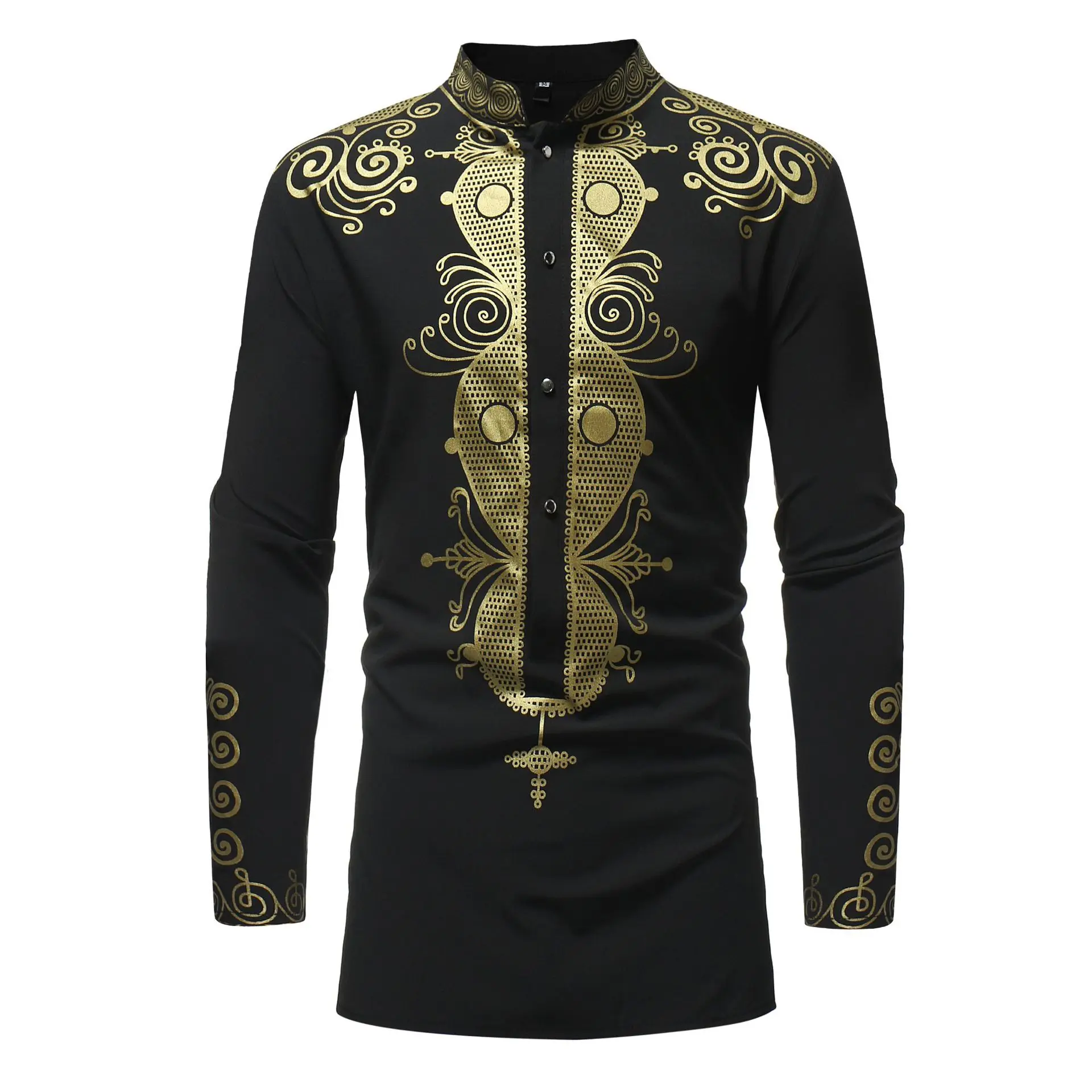 Stand Collar Irregular Long Sleeve Vintage Robes for Men, Muslim Tops, Islamic Arab Kaftan, Middle East Clothing, Dubai, New