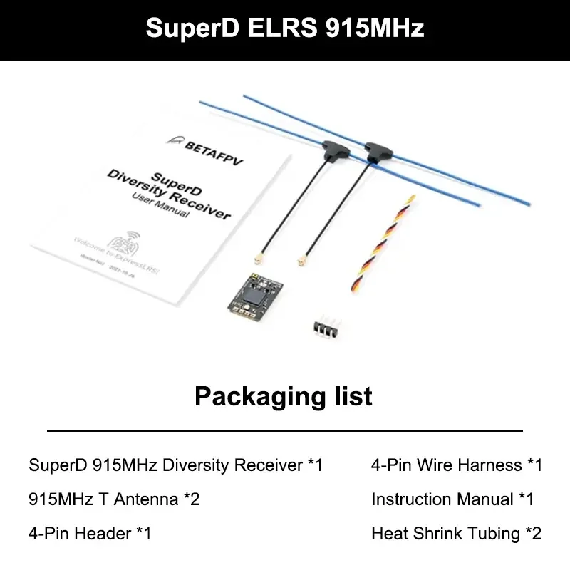 

BETAFPV SUPERD ELRS 915 МГц Diversity ReceiverExprsslrs rx 2T Длинная радиоуправляемая антенна для дрона Фристайл