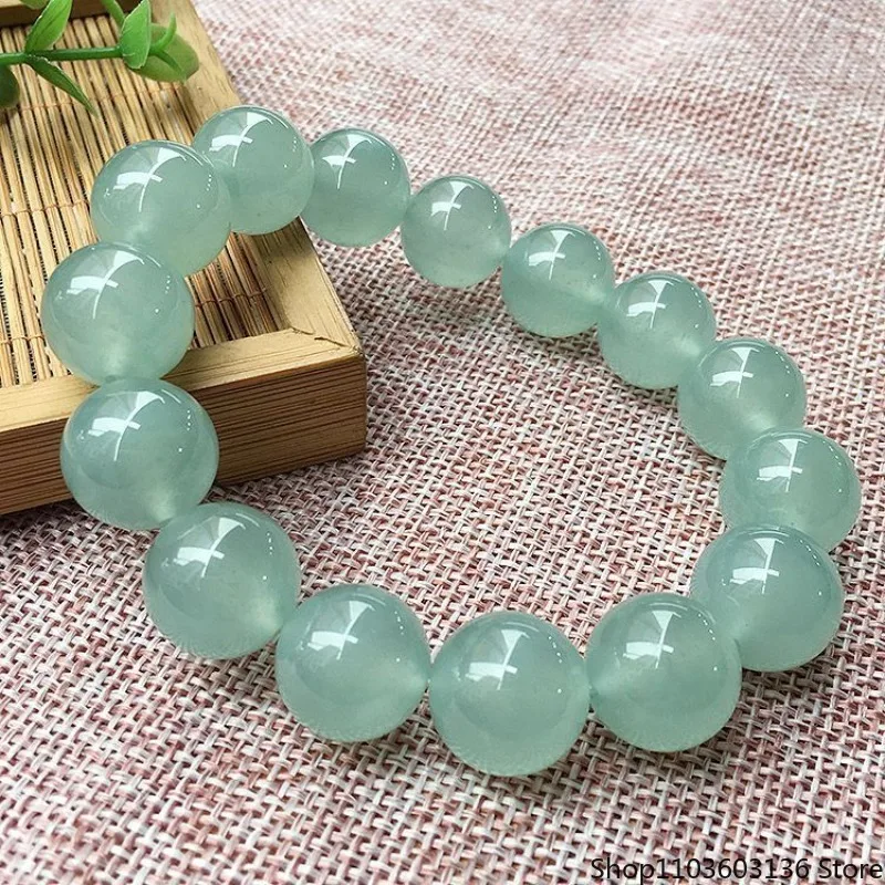

Ice-clear Sailor Bracelet for Men and Women with Quartzite Jade Beads