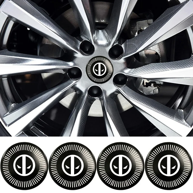 

4pcs 56/60/65mm Deadpool Car Wheel Center Hub Stickers Decals for Audi BMW Volvo Opel Peugeot Suzuki Honda Hyundai Citroen SAAB
