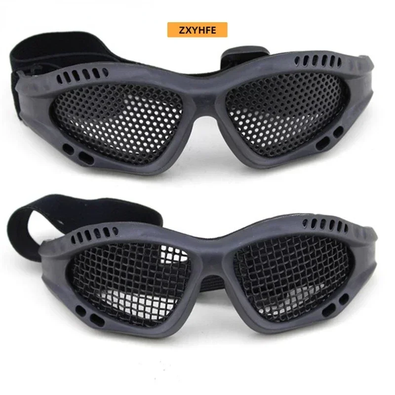 ZXYHFE Hunting Tactical Goggles Eyewear Steel Wire Mesh Airsoft Glasses CS Wargame Safe Protector Shooting Paintball Accessories