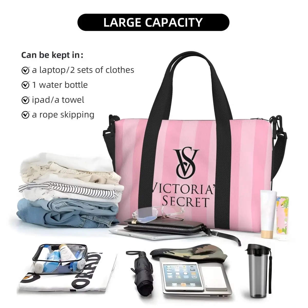 Like-Victoria-S-Secret-Style draagbare reistas, sportschoudertas, waterdichte zakenreistas, fitness crossbody tas