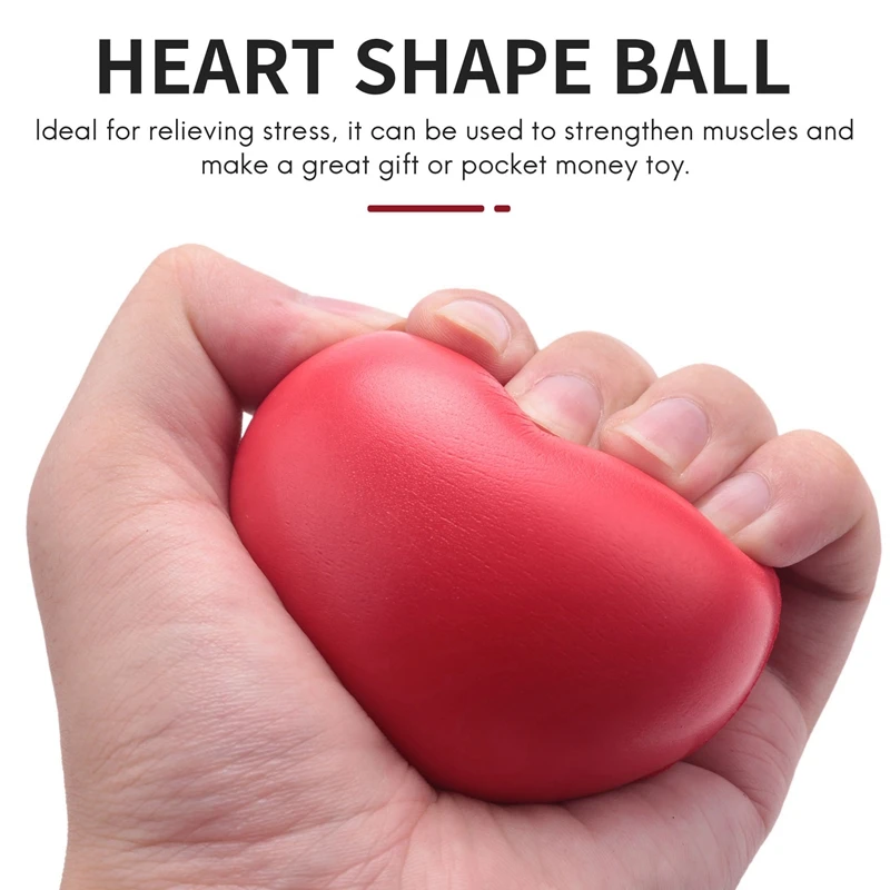 Heart Stress Reliever Ball Red