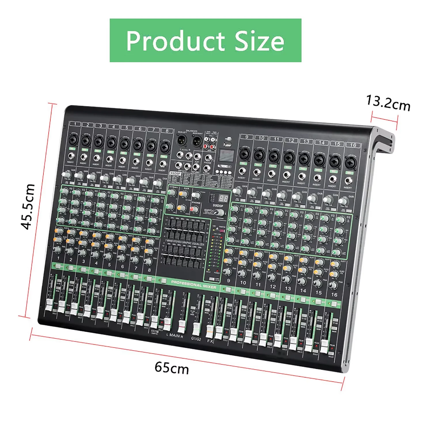 GAX-XS16 profissional 16 canais blueteeth mixer digital dj música karaokê console de mixagem de áudio estéreo usb mixer