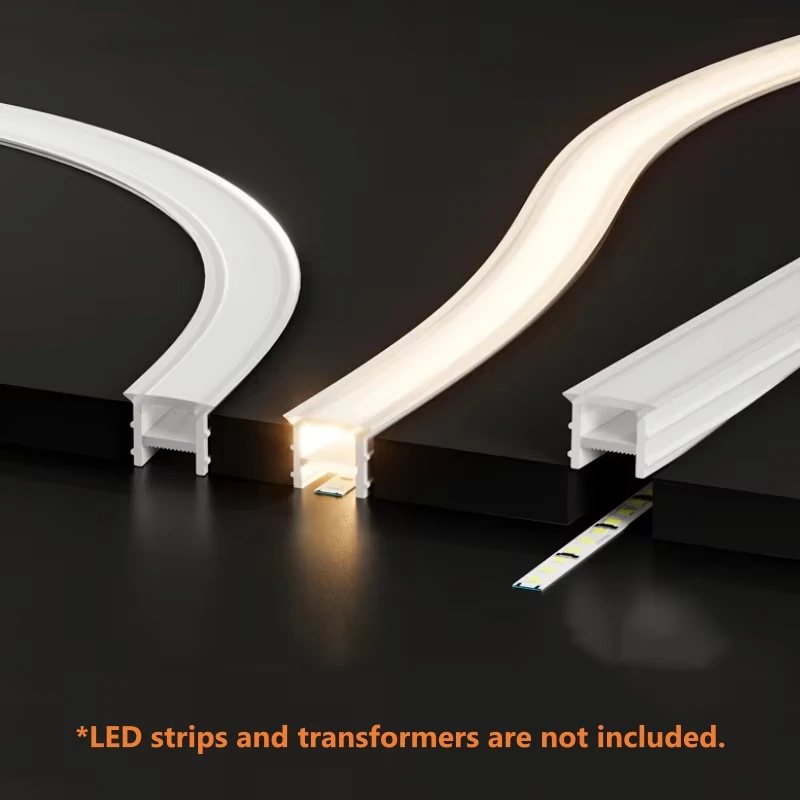 1-10M Flexible LED Neon Silicone Tube Embedded White Split Silica Gel Diffuser Soft Ribbon Tape DIY Linear Decor Strip Light