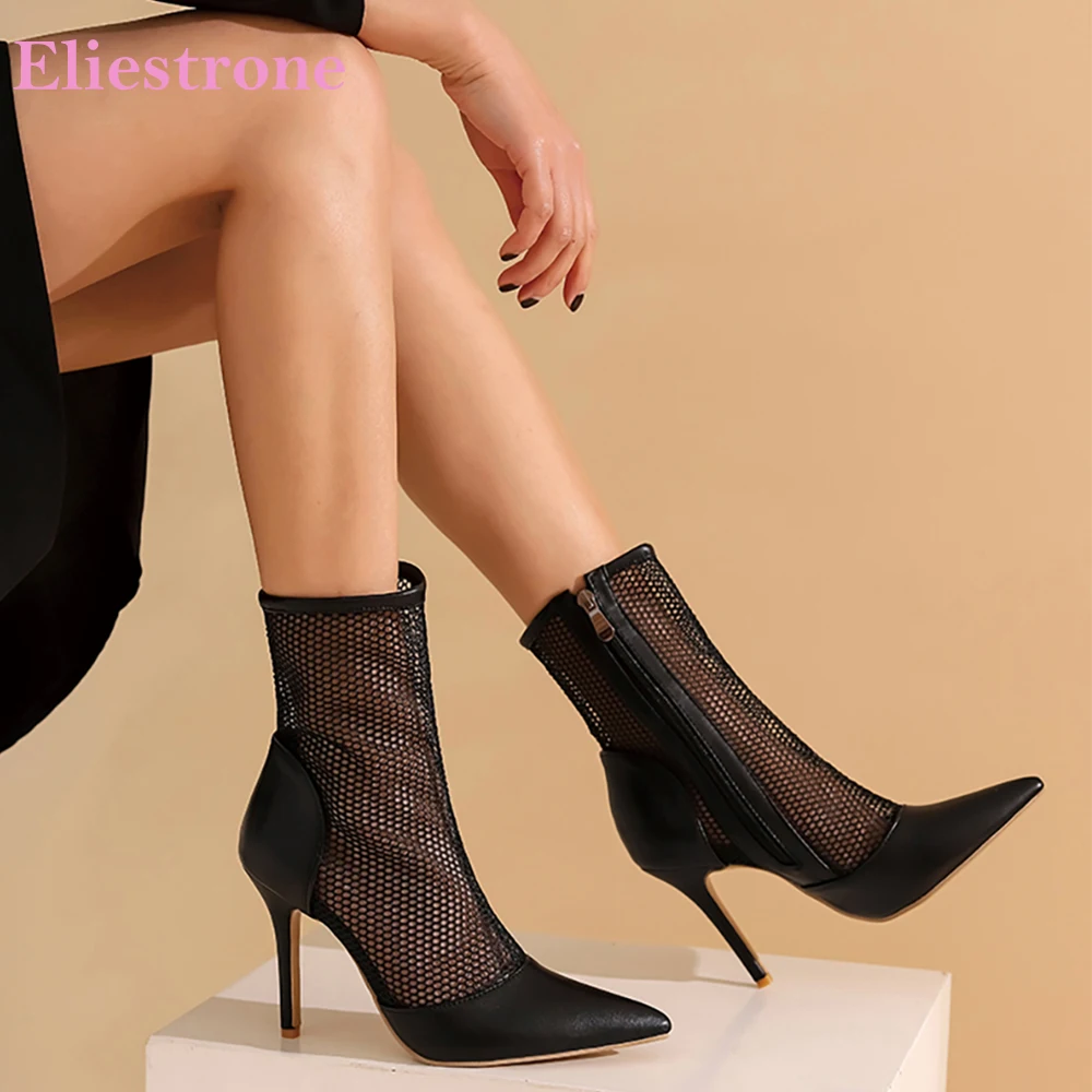 

Summer New Mature Black White Women Sandals Sexy Pointed Toe High Heels Lady Casual Shoes Plus Big Size 11 43 47