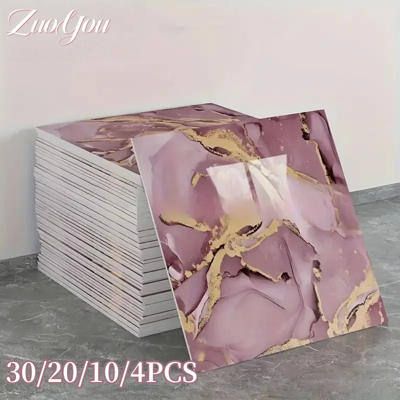 

Thicken Imitation Marble Self-adhesive Wall Stickers Waterproof Peel and Stick Wall Sticker for Bathroom Living Room Home Decor