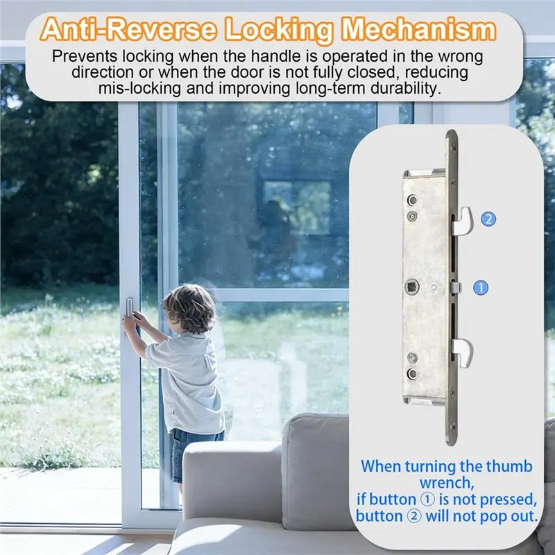 ABVG-Unilateral Luxury For Large Sliding Doors, Wardrobes, And Kitchens Docking Lock Black