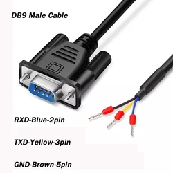 DB9 Male to 3pin (2 3 5 )Cable 3pin RS232 RS485 Converter 30cm 60cm 1m customize DB9 Female Plug Wire 22AWG 9Pin