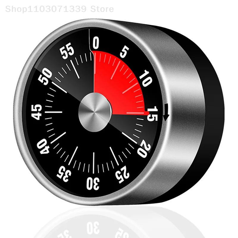 جديد الفولاذ المقاوم للصدأ مؤقت بصري الميكانيكية المطبخ الموقت 60 دقيقة ساعة الموقت مع إنذار بصوت عال ساعة مغناطيسية الموقت #6