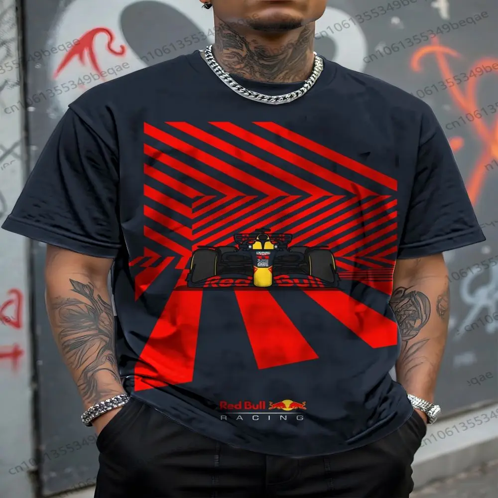 

Red Bull 2025 short-sleeved T-shirt: Summer cycling round neck T-shirt, breathable round neck, outdoor casual top
