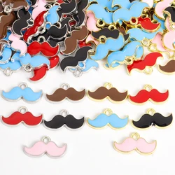 20pcs Cute Colorful Moustache Enamel Drip Oil Charms for DIY Fun Necklace Keychain Phone Chain Mini Gentleman's Beard Pendants