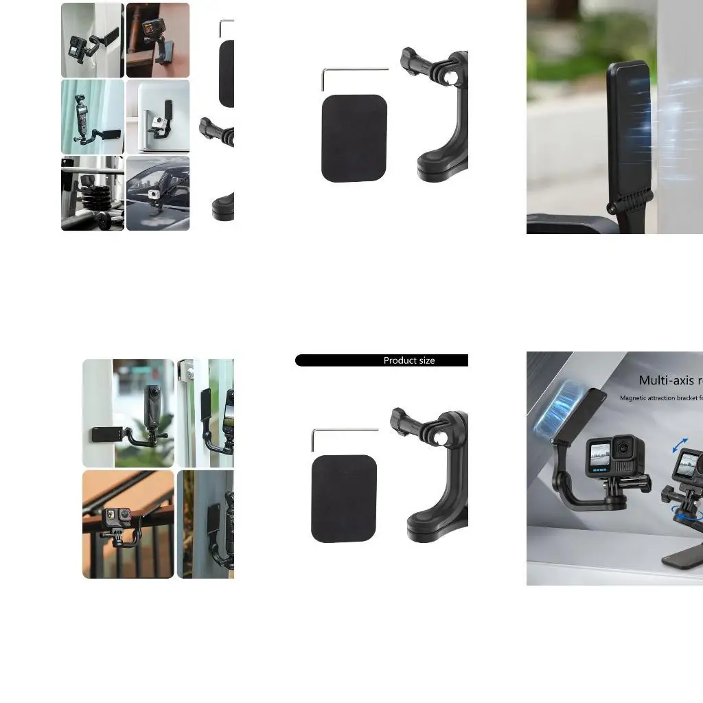 652F 180 °การหมุนสนามแม่เหล็กแนวนอนแนวตั้งตัวยึดแนวตั้งสำหรับกระเป๋า 3/Action5 กล้อง 8 built ในแม่เหล็กยึดเกาะ