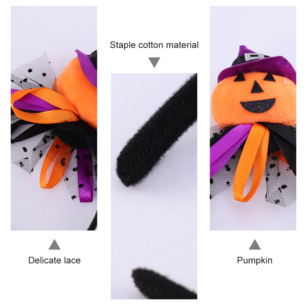 

2 Pcs Pumpkin Headband Halloween Costumes for Adults Hair Funny Hoops Headwear Headdress