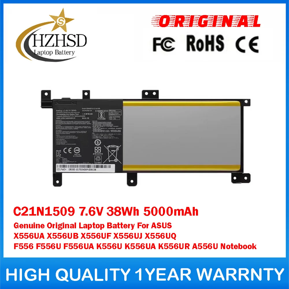 

C21N1509 7.6V 38Wh 5000mAh Genuine Original Laptop Battery For ASUS X556UA X556UB X556UF X556UJ X556UQ F556 F556U F556UA K556U