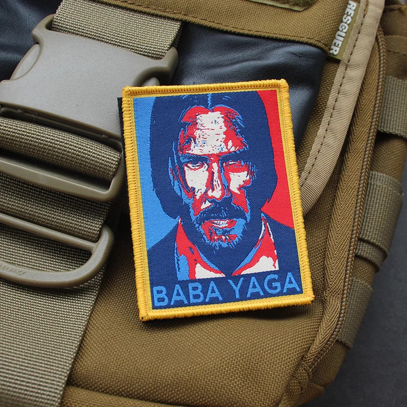 BABA YAGA Rapid Pursuit Johnwick Embroidered Patches Weaving Badge Killing God Armband For Clothes Backpack Decor