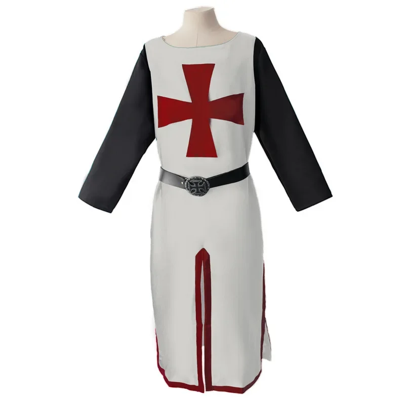 Medieval Crusader Tunic Outfit Battle Warrior Knight Church Roman Costume Gown Shirt Larp Cross Tabard Historical Robe Plus Size