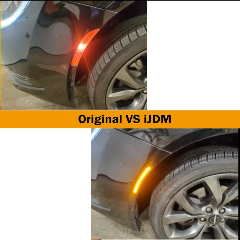 2Pcs Smoked Amber LED Front Side Marker Light For Chrysler 200 2015 2016 2017 Car Accessories Car Products Led Lights US version