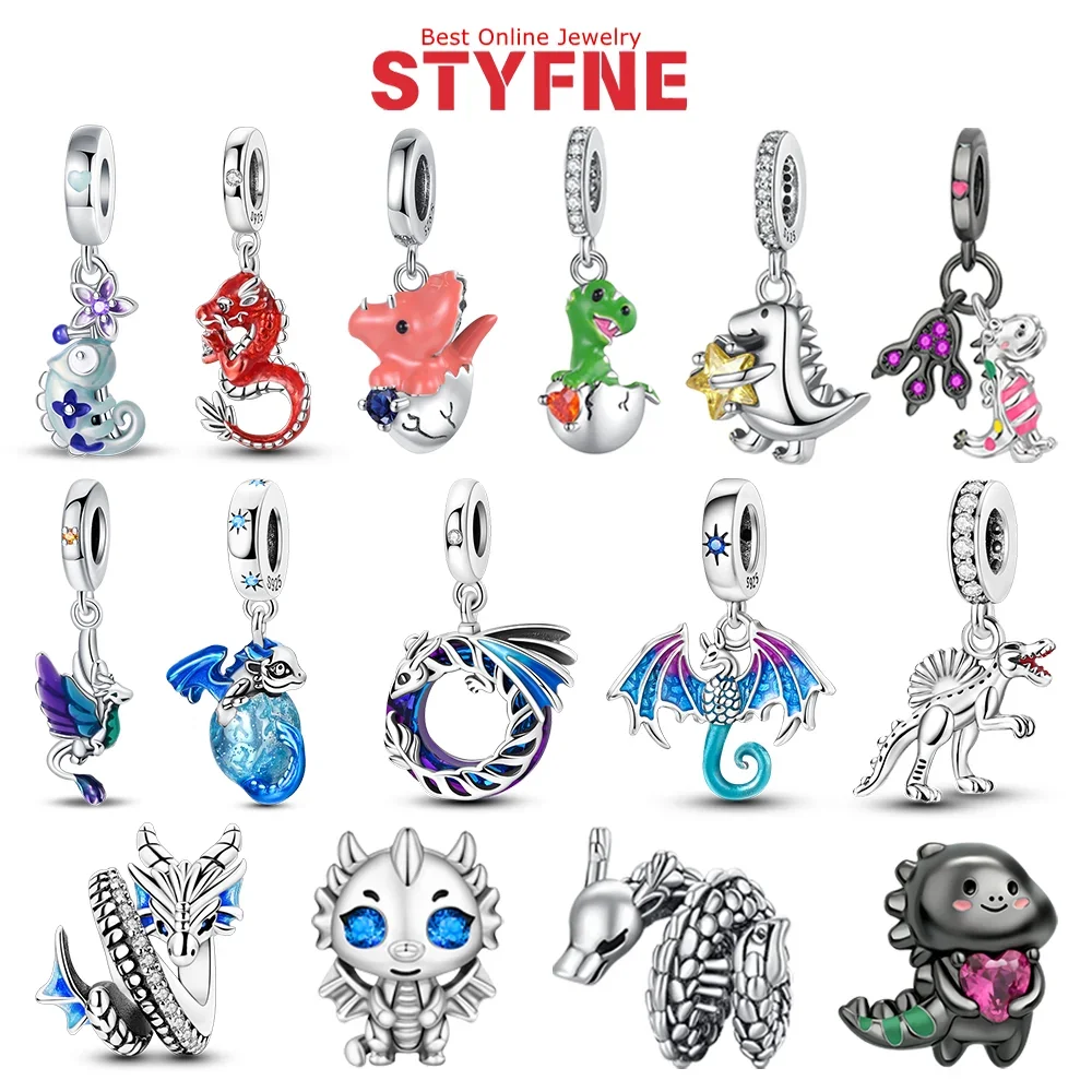 

Silver 925 Dragon Series Charms Beads Pendants Fit Original Bracelet Necklaces DIY Jewelry Festival Birthday Gift