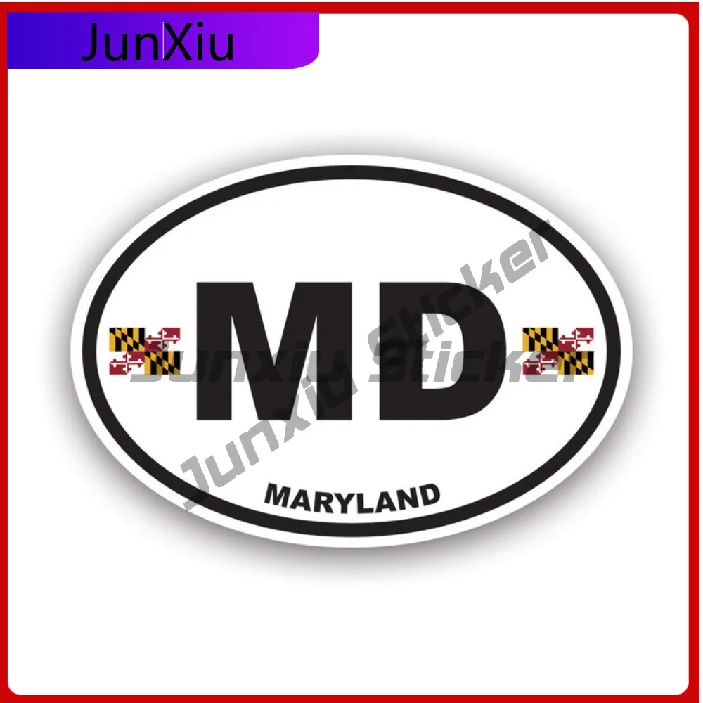 

Maryland Flag Oval Sticker Creative Decals Md Euro State Flag Patriotic Car Sticker Vinyl Decal Waterproof Durable Color Lasting