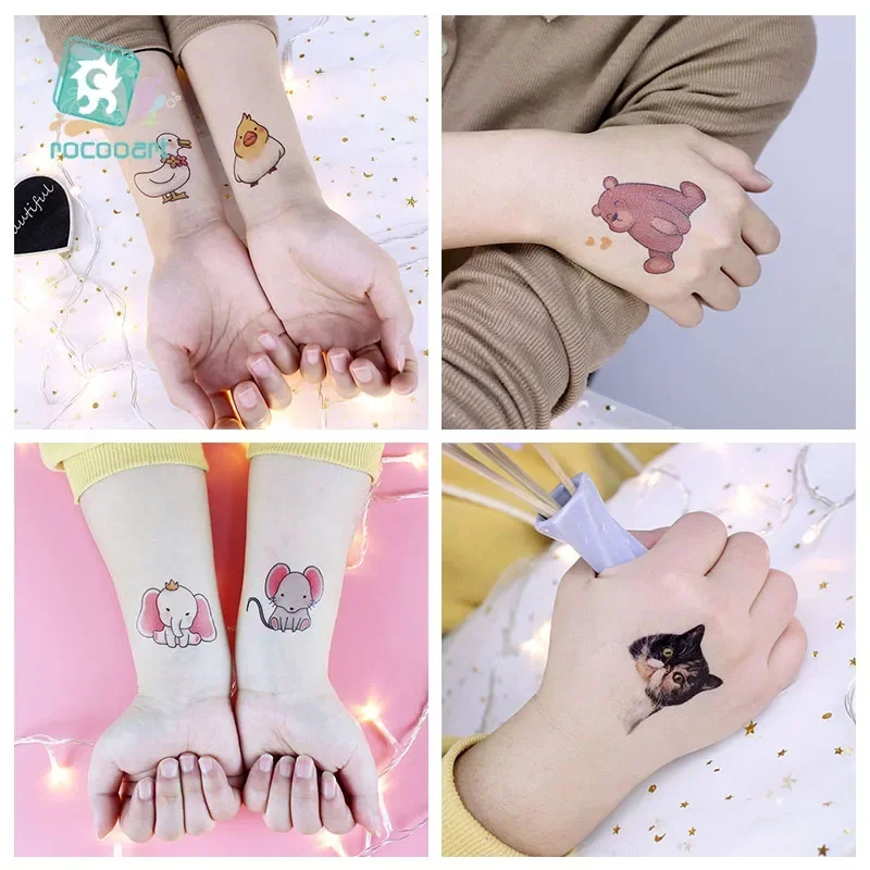 Cute Animals Panda Bear Deer Fox Squirrel Temporary Tattoo Sticker Waterproof Tattoo For Kids  Body Art For Child Girls