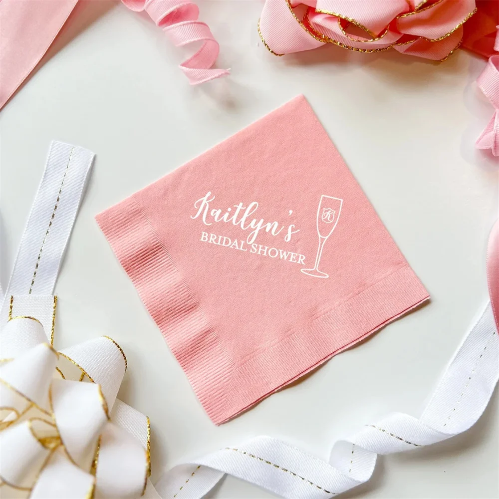 

50PCS Brunch and Bubbly Personalized Bridal Shower Napkins - Bridal Shower - Rehearsal Dinner - Engagement Party Napkins