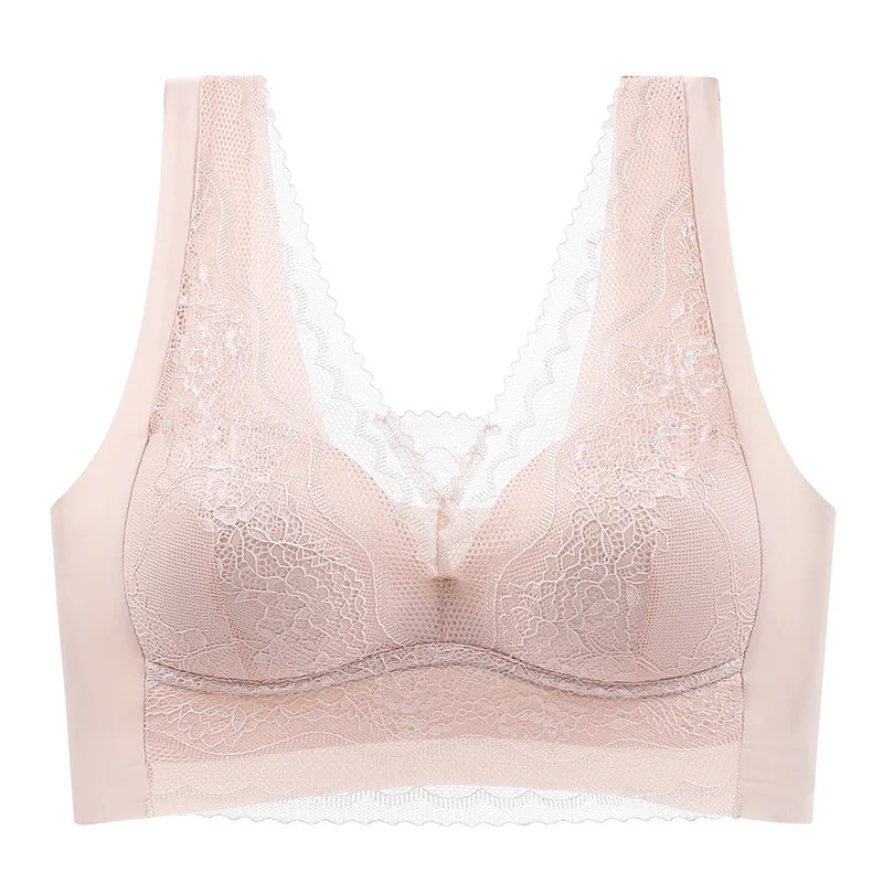 Sexy Seamless Lace Underwear Bra For Women Push Up Top Women's Bra Plus Size Bralette Large Size Breathable Brasier