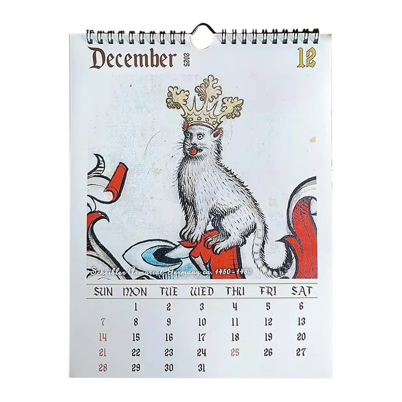 Imagem -03 - Calendário de Gatos Medievais Estranhos 2025 Arte Peculiar Comemorando Felinos em Uma Fantasia da Idade Média Presente Perfeito para Gatos e Histórias