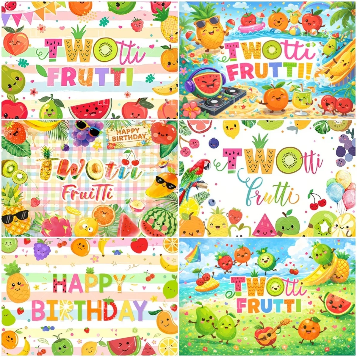 

Summer Tropical Fruit Birthday Party Decoration Backdrop Sweet Cake Children Joyful Celebration Background Baby Shower Gift