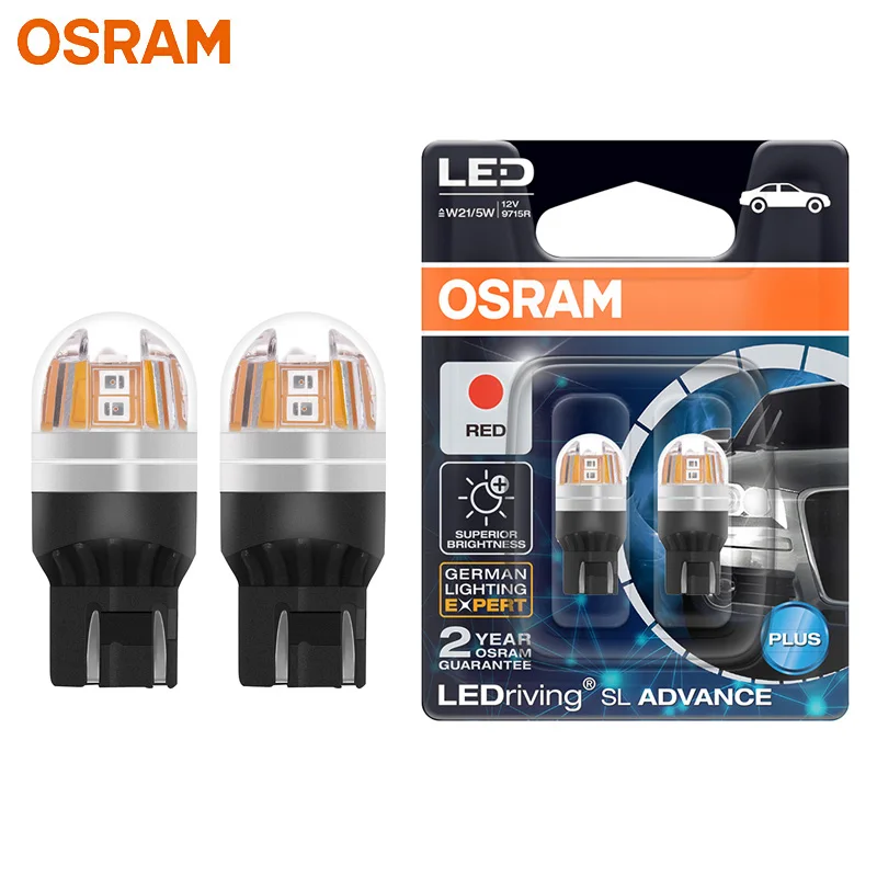 OSRAM LEDriving SL Advance Upgrade LED T20 W21/5W 7443 9715R 12V 2/0.2W Red Car Turn Signal Brake Stop Reverse Lamp Bulb 1 Pair