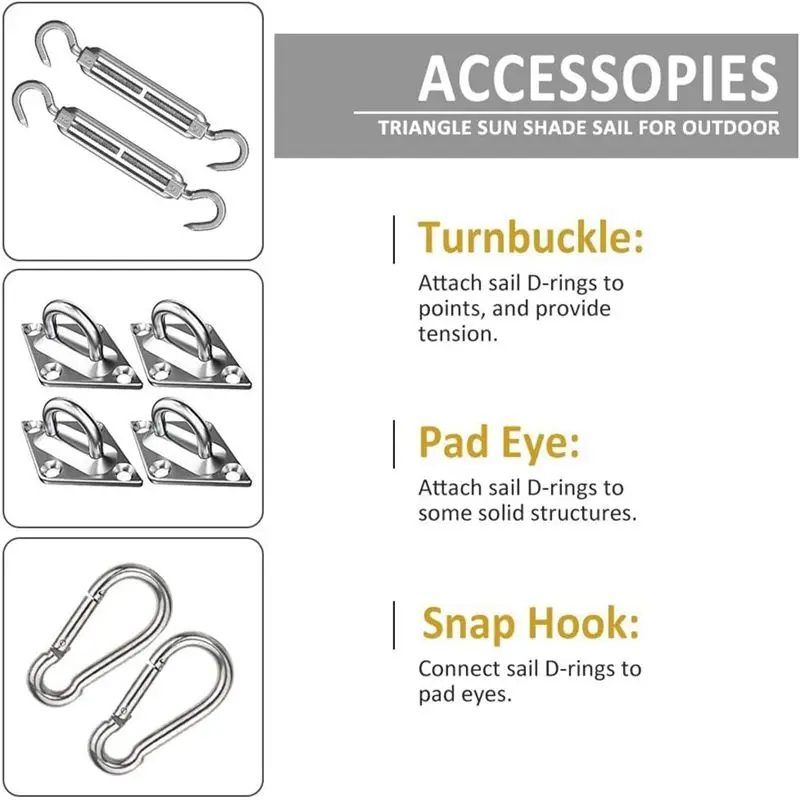 A20I Awning Attachment Set, 304 Stainless Steel Awning Accessory Kit Awning Attachment Mounting Tool with Screws