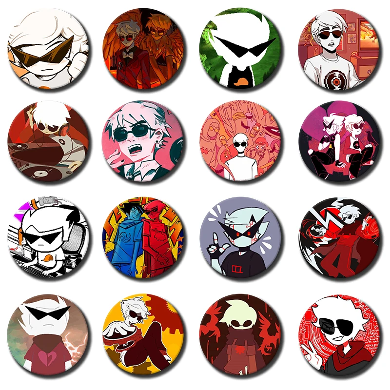 H-Homestuck Dave Dirk Strider Enamel Pins Custom Funny Game Character Brooches Lapel Badges Bag Clothes Jewelry Gift for Friends
