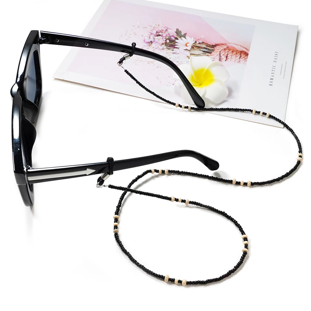 

2pcs Retro Wooden Bead Chain Wooden Bead Glasses Chains Necklace Vintage Eyeglasses Accessories Anti Lost Rope