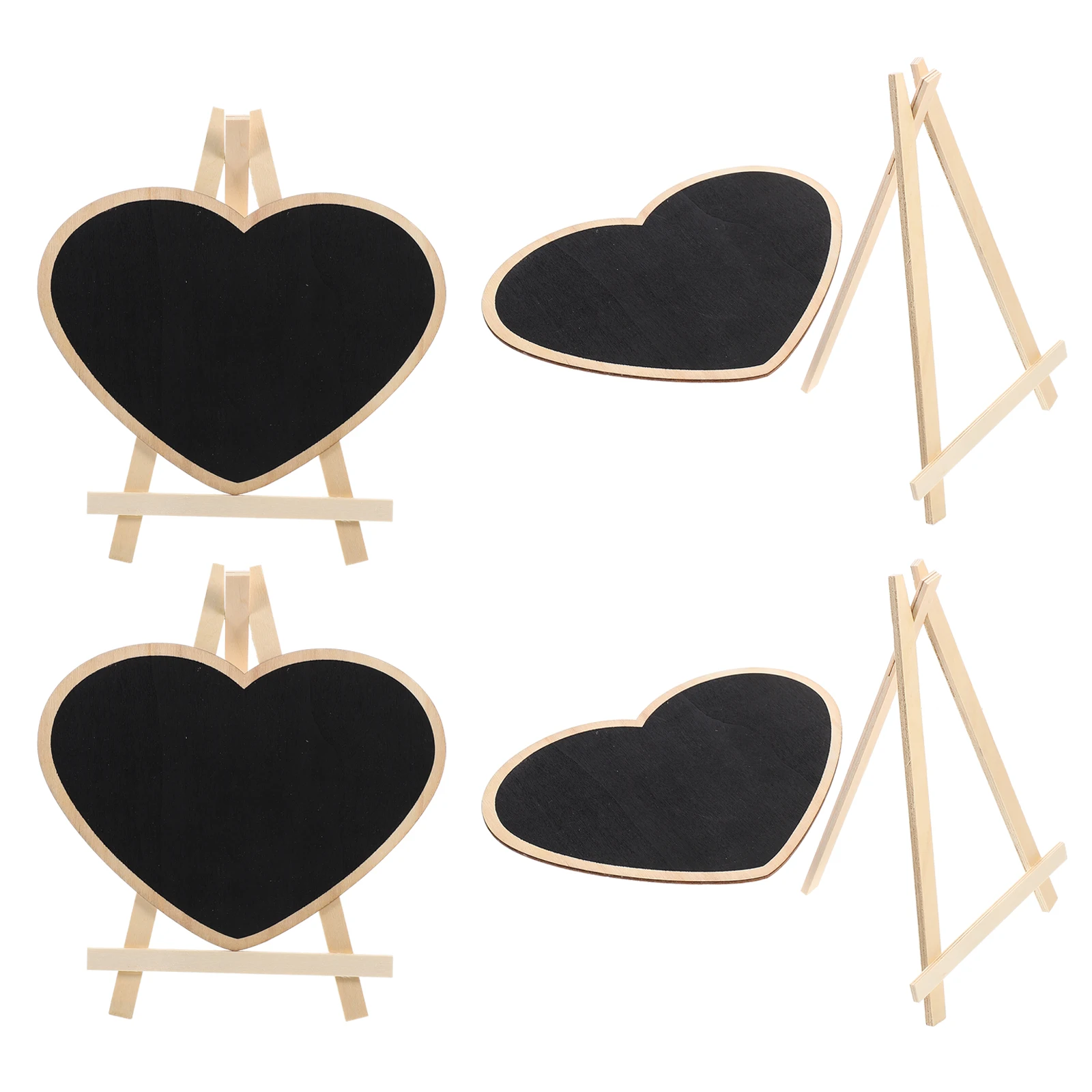 

4 Pcs Wooden Drawing Board Chalk Boards Signs Chalkboard Tabletop Blackboard for Kids with Base