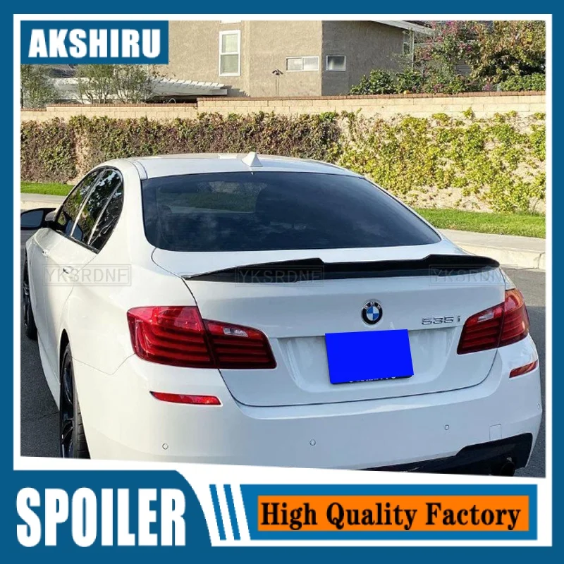 Use For BMW 5 Series F10 Spoiler 2011--2017 Year Real Glossy Black Rear Wing PSM Style Sport Accessories Body Kit