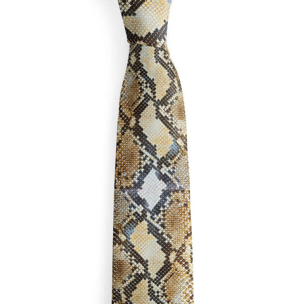 

Polyester narrow body men's 8cm wide tie animal pattern leopard print snake skin print fashionable formal tie