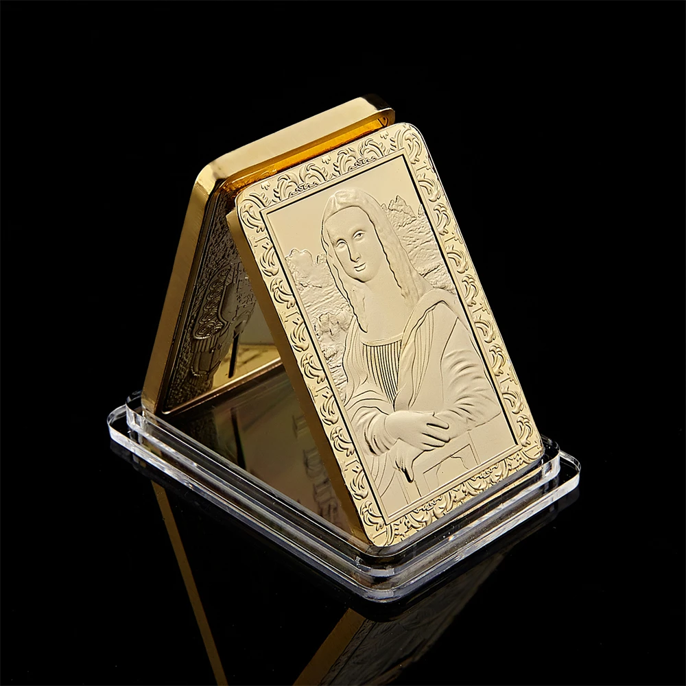 

Italy Leonardo Da Vinci's Mona Lisa Smile Commemorative Replica Gold Bullion Bar
