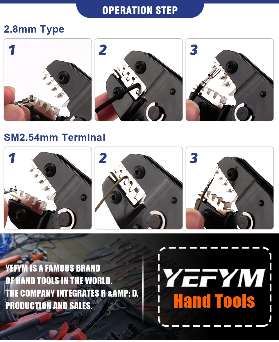 SN-2549S Crimpwerkzeuge für PH2.0/XH2.54/2.8/3.0/3.96/KF2510/JST Terminal 0,08–1,0 mm2/AWG28–18 Drahtratszange – Detail 7