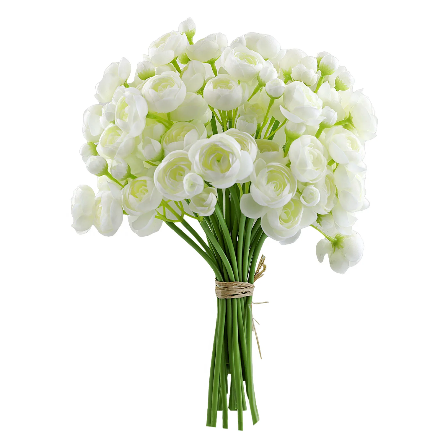 

24 шт., искусственный цветок раннукулюса, свадебный букет подружек невесты, цветы из искусственного шелка, мини-цветы раннукулла цвета слоновой кости