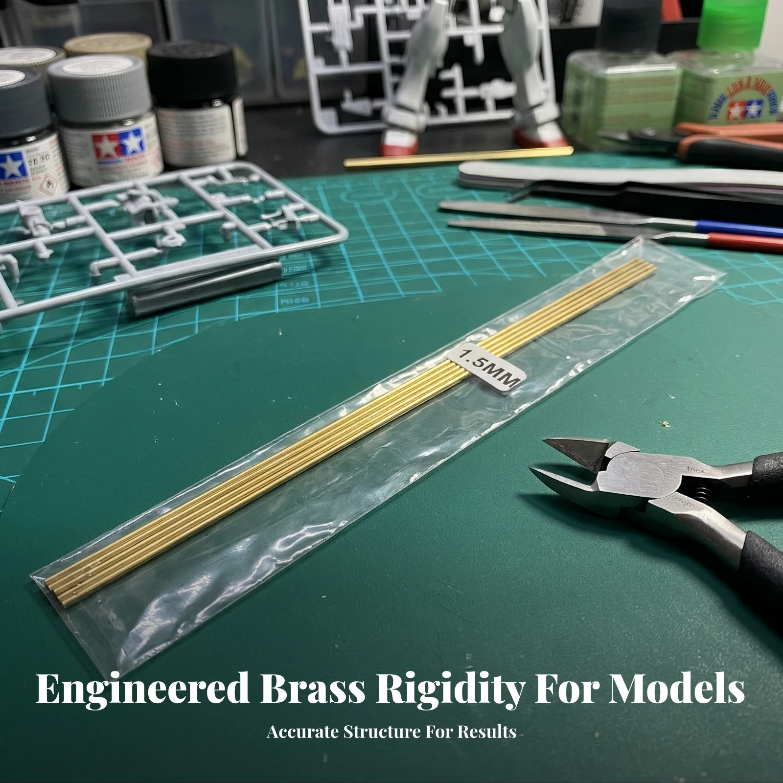 5 Pieces Solid Brass Rod Serviceable Brass Round Bar Hardware Sturdy Long-Lasting for Model Builders, Crafts