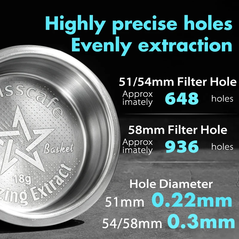 AliKisscafe 58mm Bottomless Portafilter 3Ear for Hibrew H7 H7a H10a Breville Barista Max Mini Coffee Tools Espresso Accessories