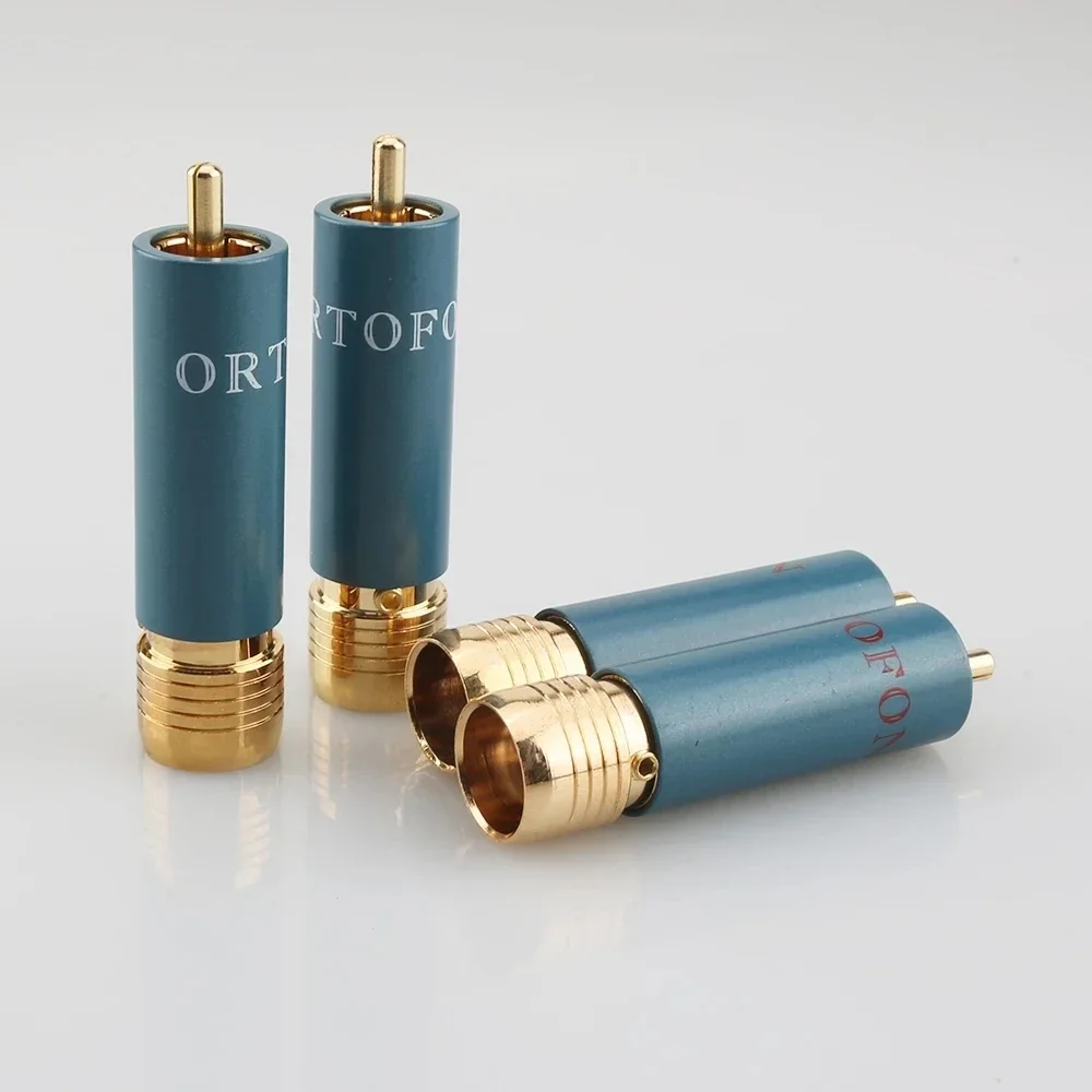 4pcs Ortofon Reference RCA Male Plug High Quality 24k Gold plated HIFI Audio Self-locking Hi-end Cable Connectors