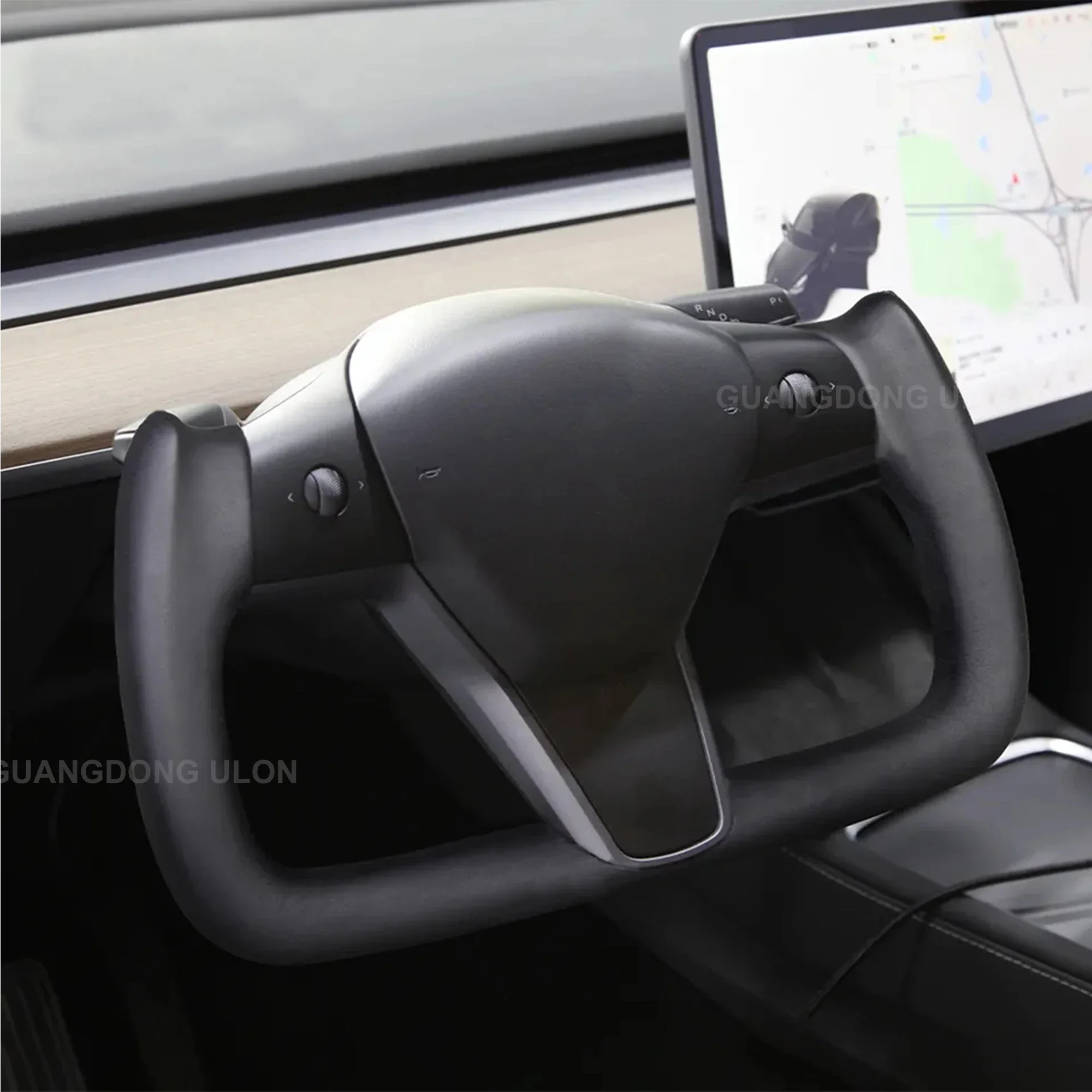 New Style Model X Y S 3 Yoke plaid steering wheel Leather car Interior steering wheel For Teslas