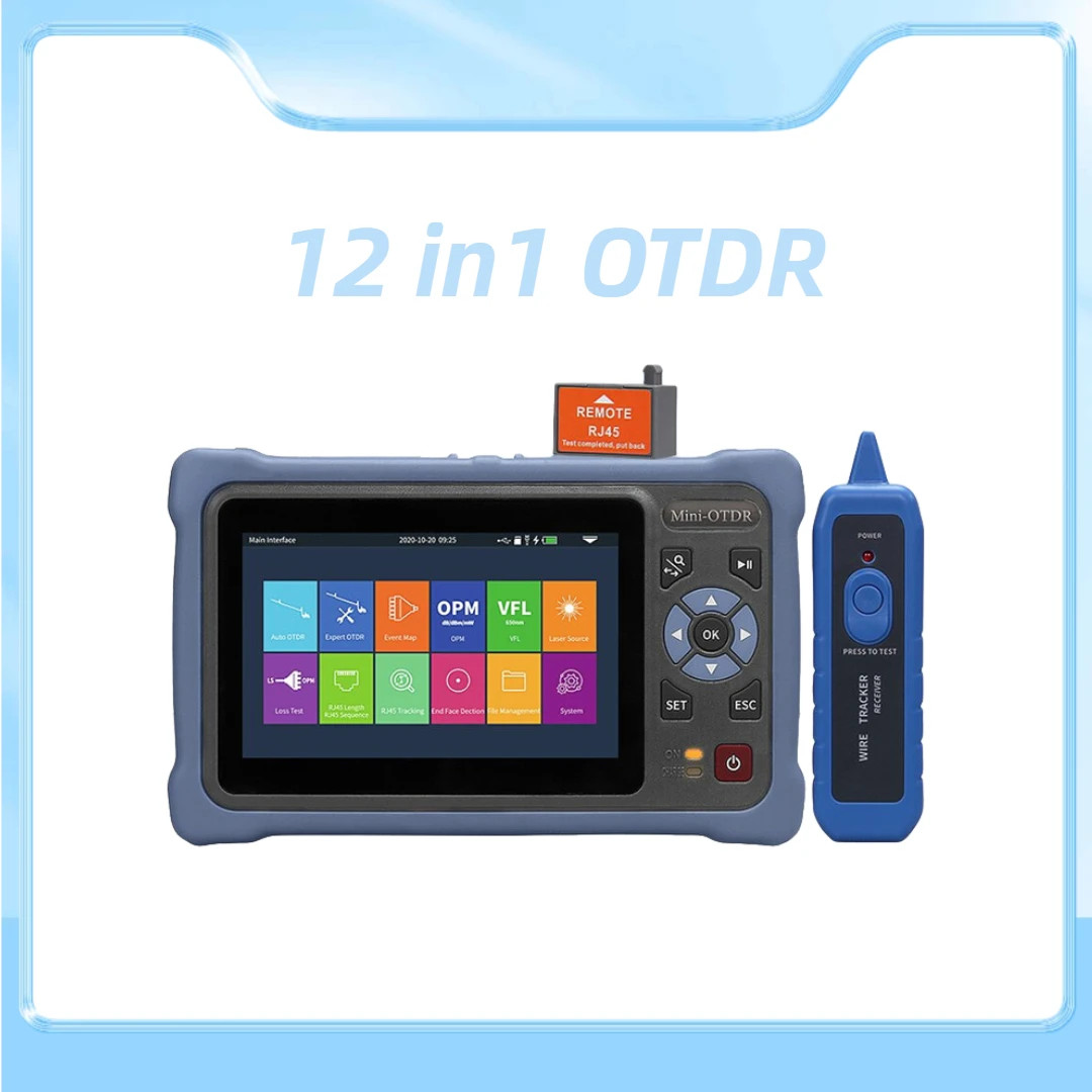 

MINi OTDR 12 in 1 1310/1550nm 26/24dB 100KM Fiber Optic Reflectometer Touch Screen VFL OLS OPM Event Map Ethernet Cable Tester